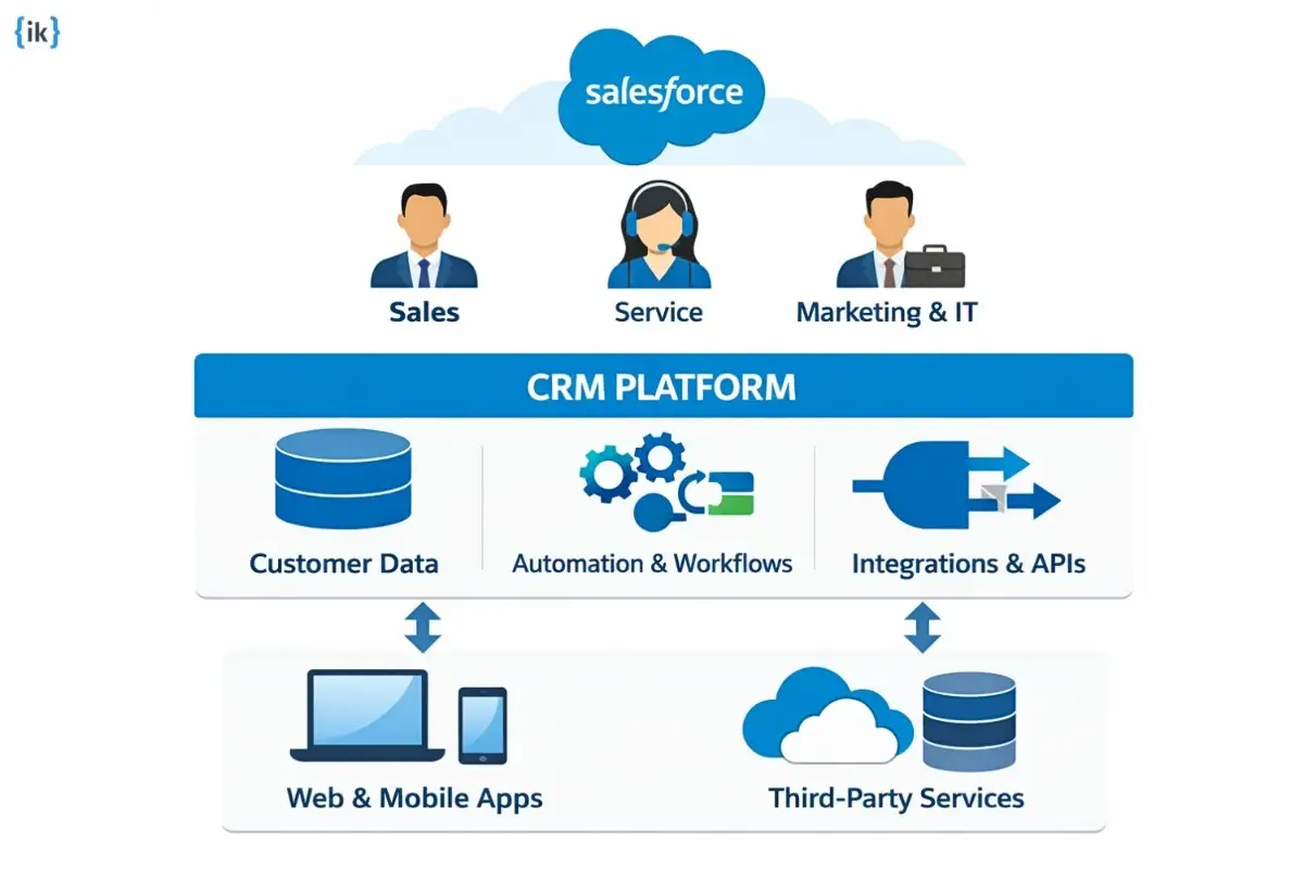 Salesforce CRM architecture diagram for interview preparation