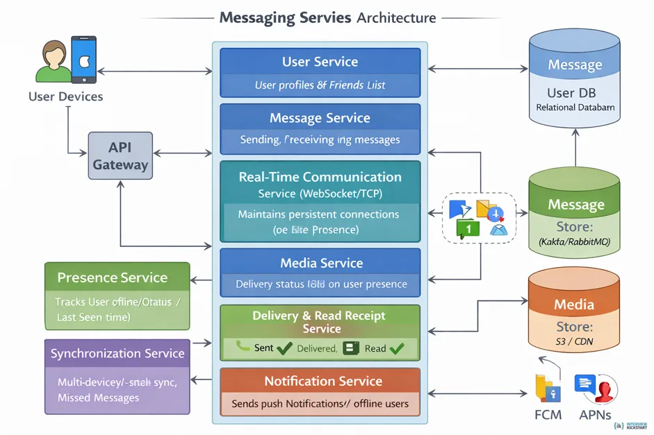 Component diagram of the messaging service