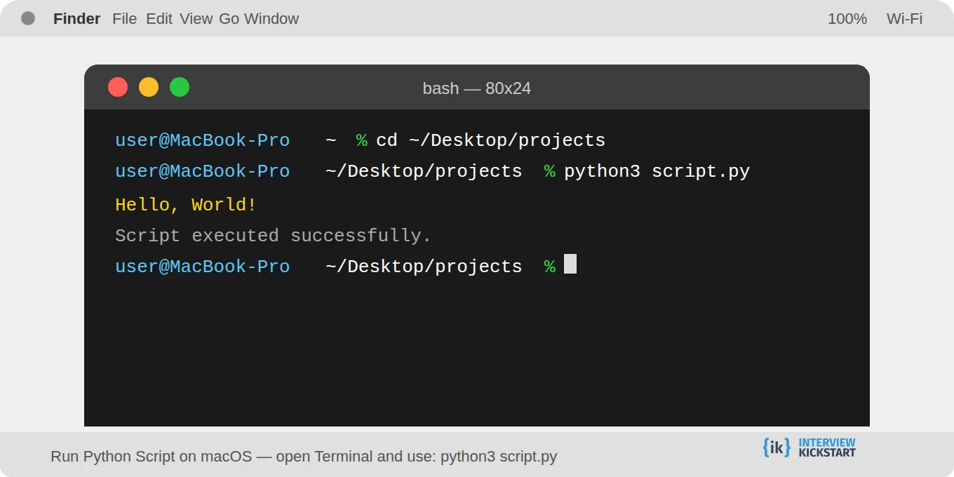 Running Python script on macOS