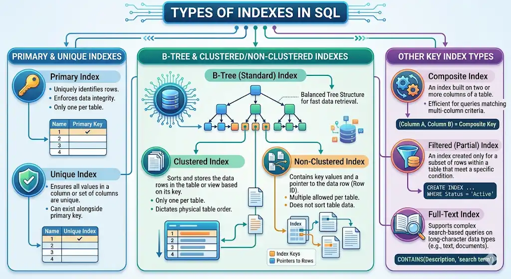 Index types in SQL