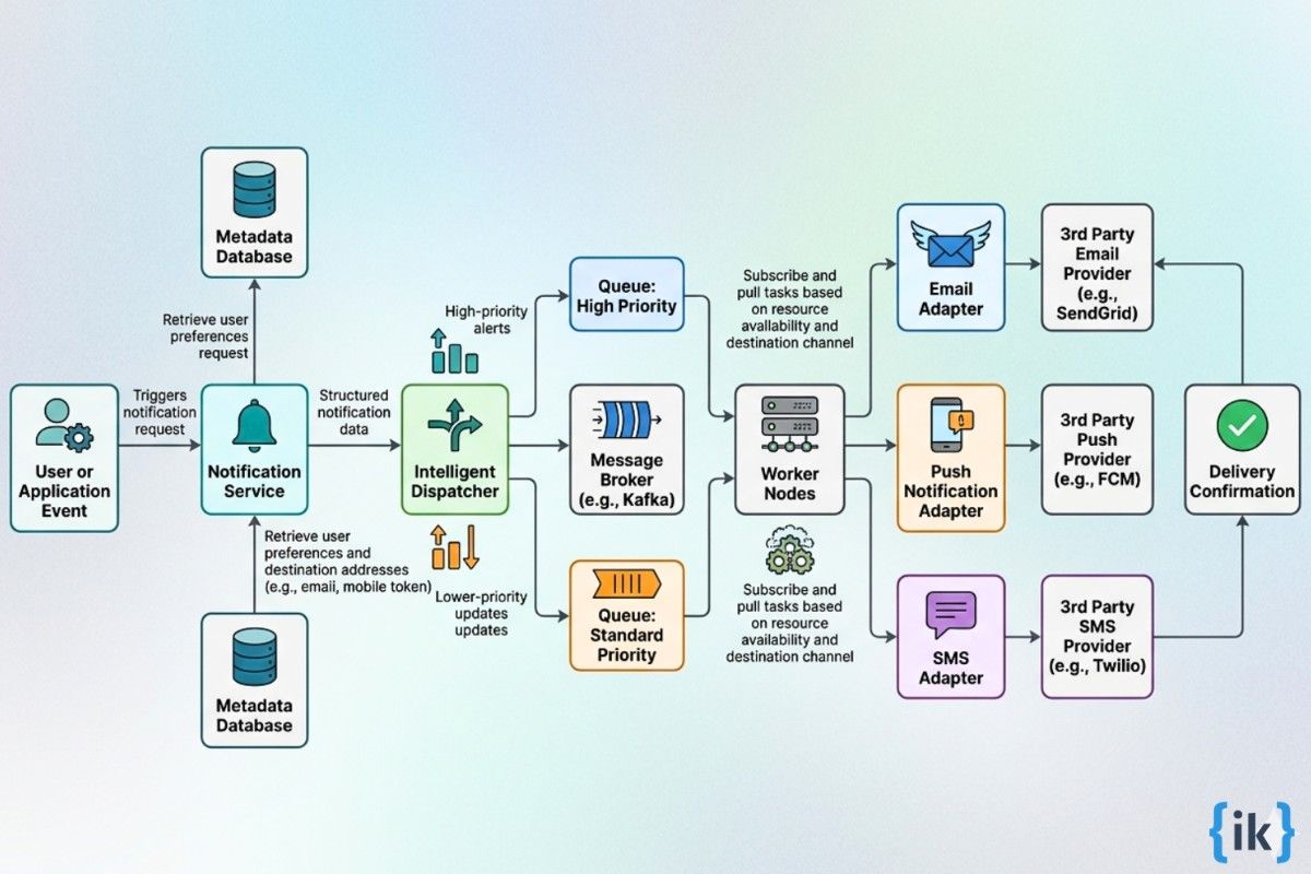 System design notification flow diagram
