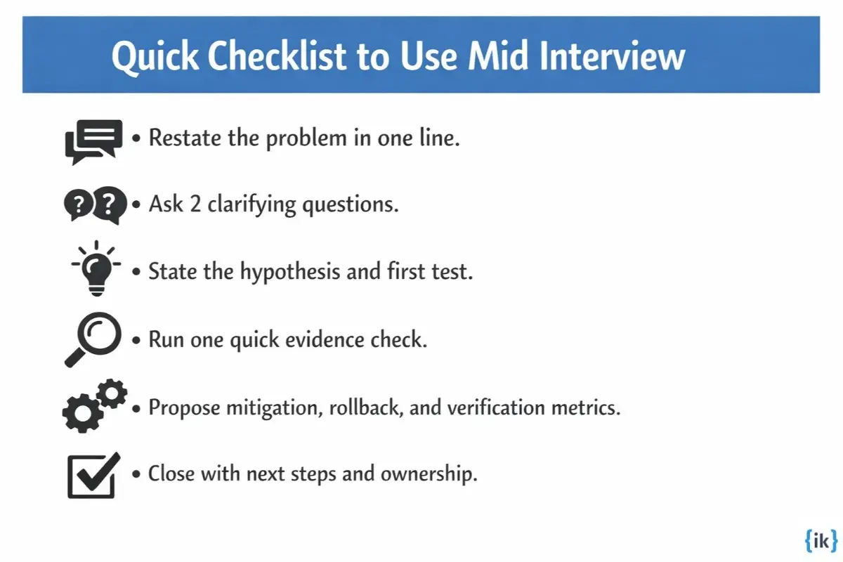 Quick checklist for Amazon Cloud Support Engineer Interview Questions to use id interview. 